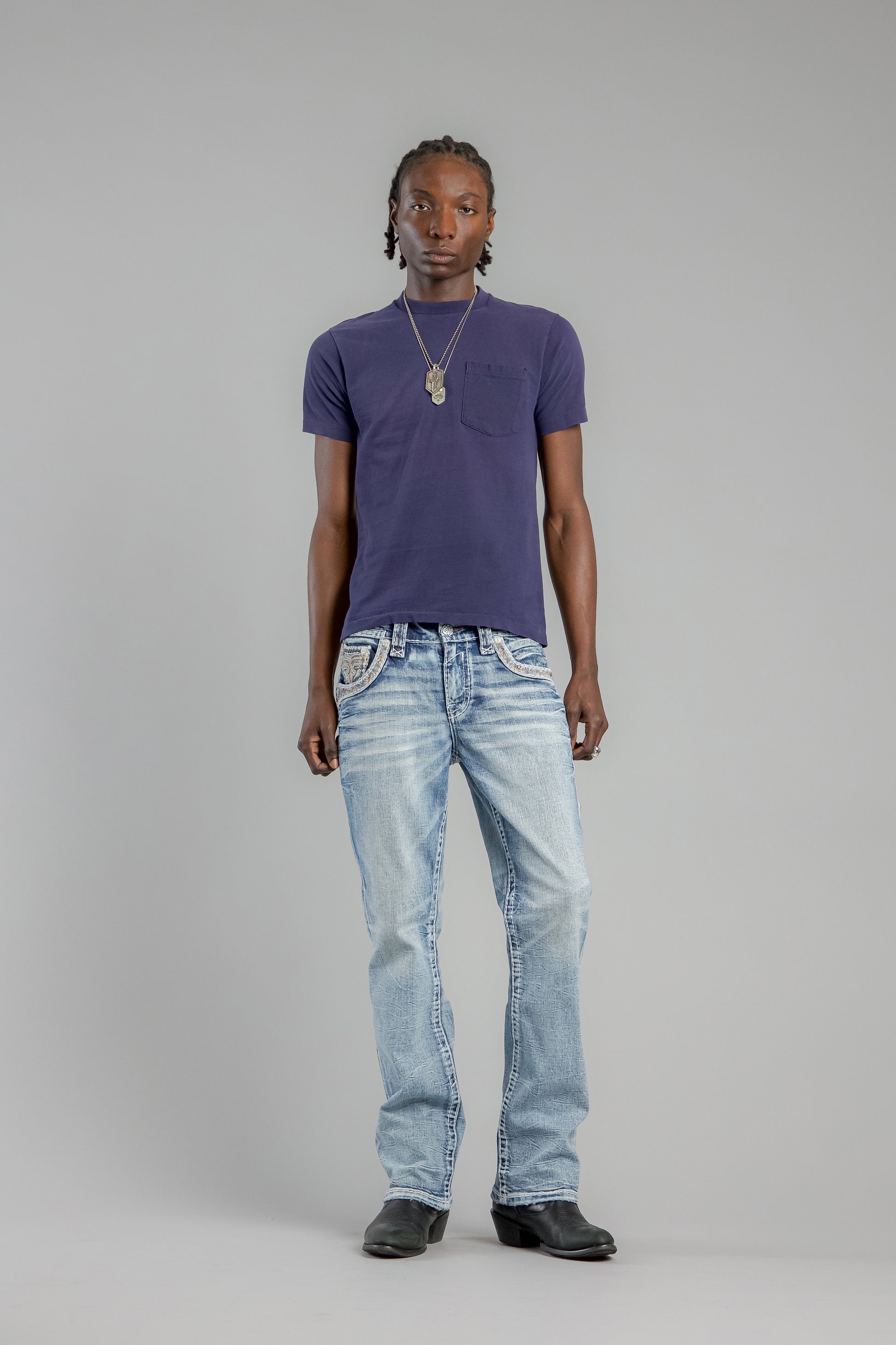 Baxter Bootcut Jeans in Light Blue - Rock Revival®