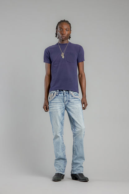 Baxter Bootcut Jeans in Light Blue - Rock Revival®
