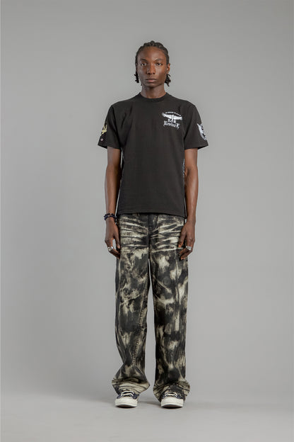 Winged Baroque Cross Graphic Tee in Black - Rock Revival®