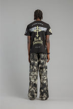 Winged Baroque Cross Graphic Tee in Black - Rock Revival®