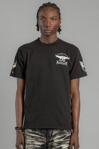 Winged Baroque Cross Graphic Tee in Black - Rock Revival®