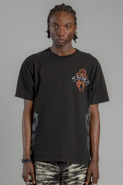 Baroque Cross Graphic Tee in Black - Rock Revival®
