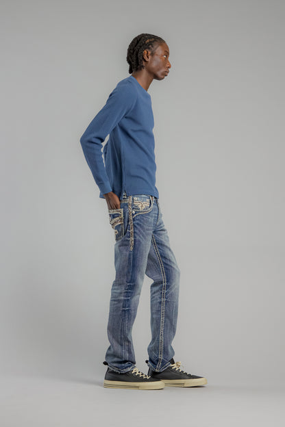 Brayen Straight Jeans in Dark Blue - Rock Revival®
