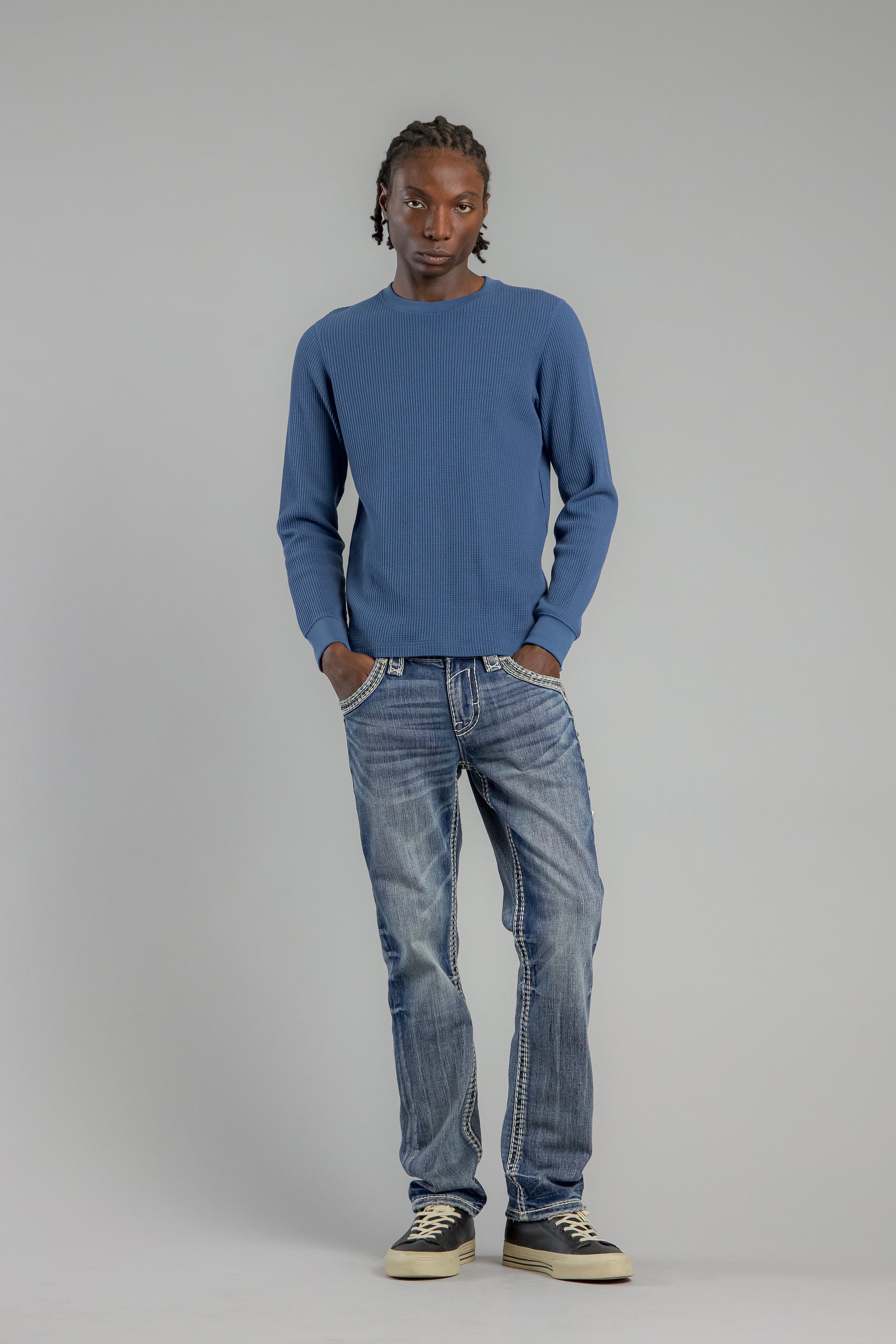 Brayen Straight Jeans in Dark Blue - Rock Revival®