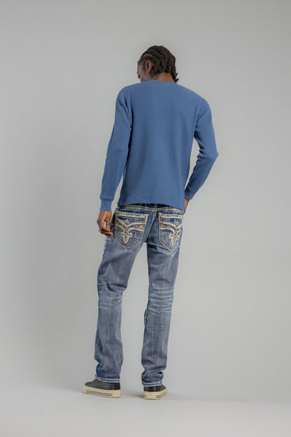 Brayen Straight Jeans in Dark Blue - Rock Revival®
