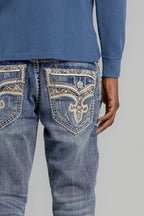 Brayen Straight Jeans in Dark Blue - Rock Revival®