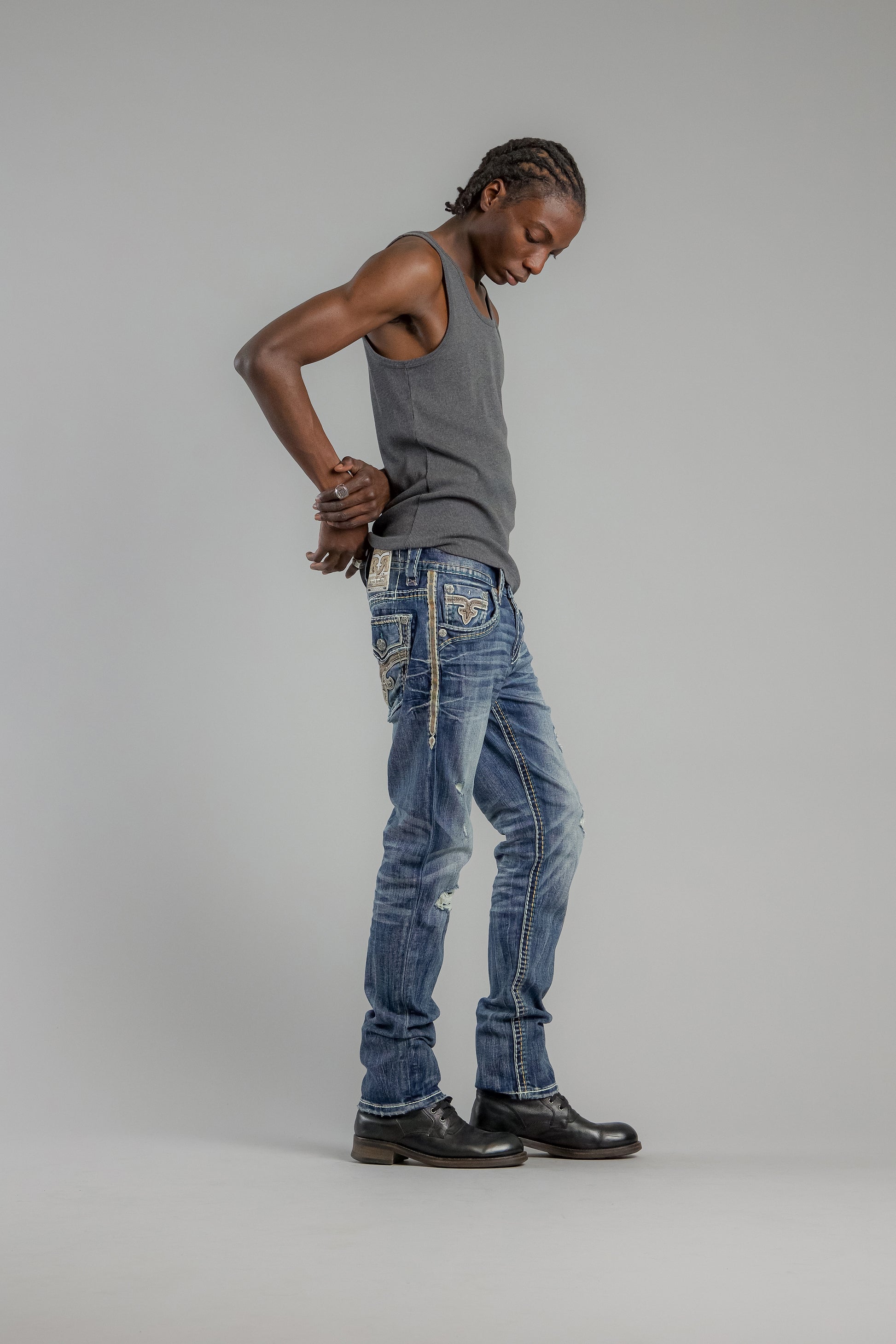 Brooks Alt Straight Jeans in Dark Blue - Rock Revival®