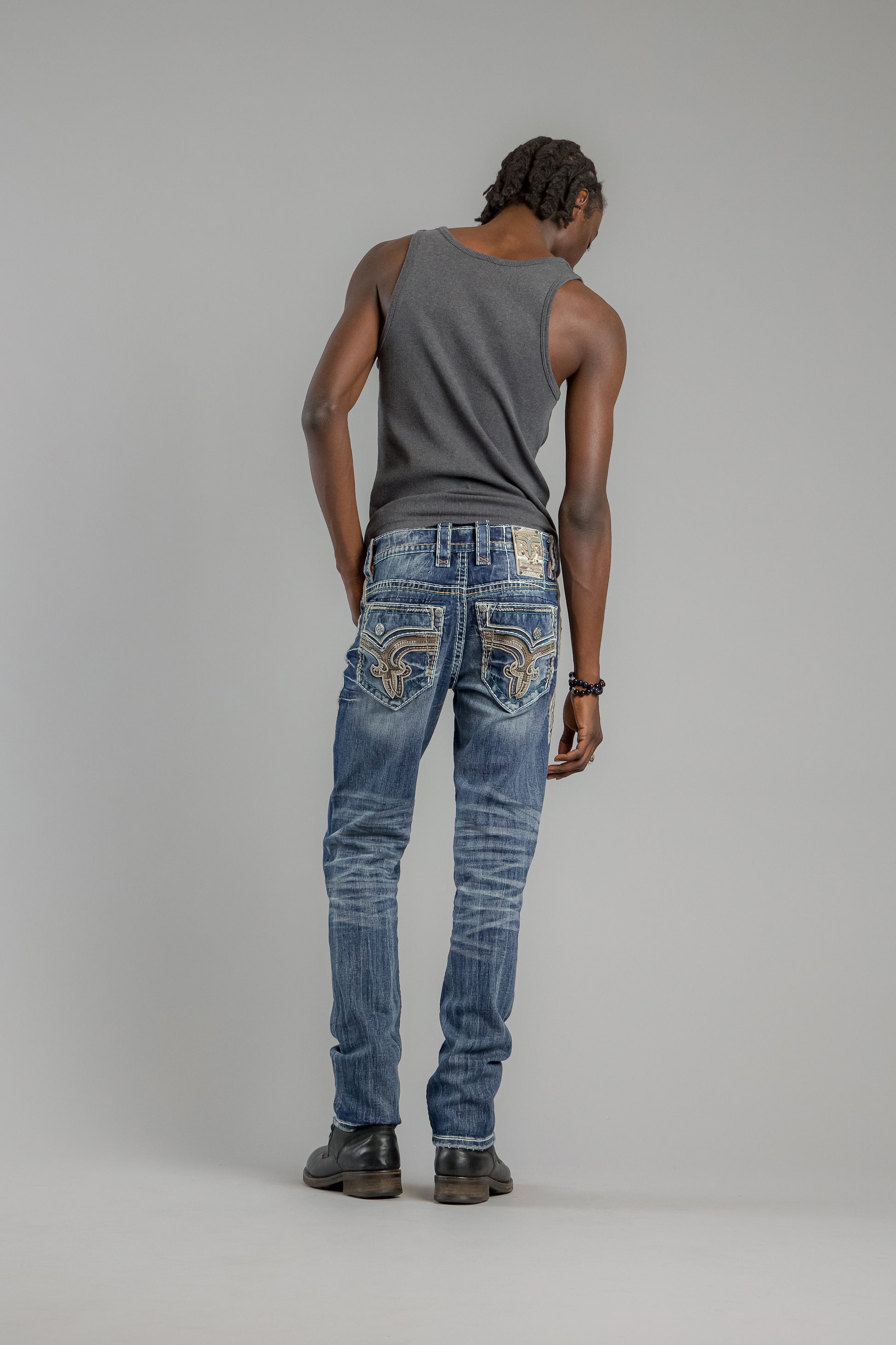 Brooks Alt Straight Jeans in Dark Blue - Rock Revival®