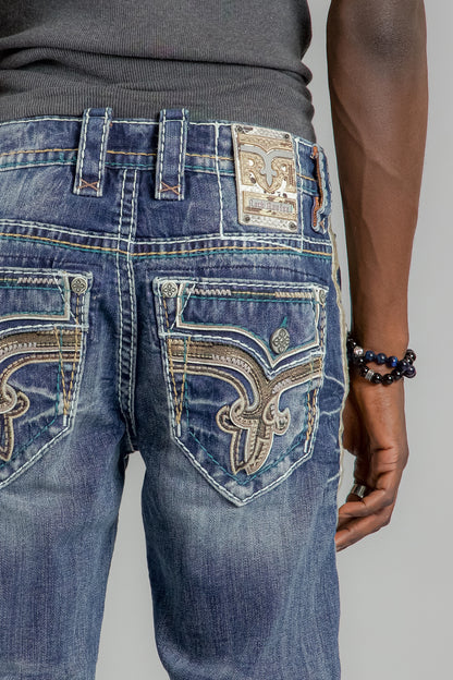Brooks Alt Straight Jeans in Dark Blue - Rock Revival®