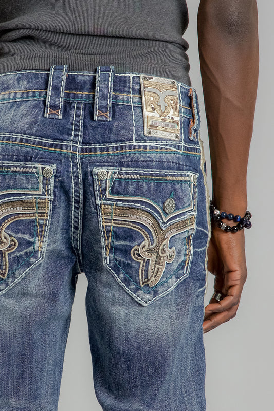 Brooks Alt Straight Jeans in Dark Blue - Rock Revival®