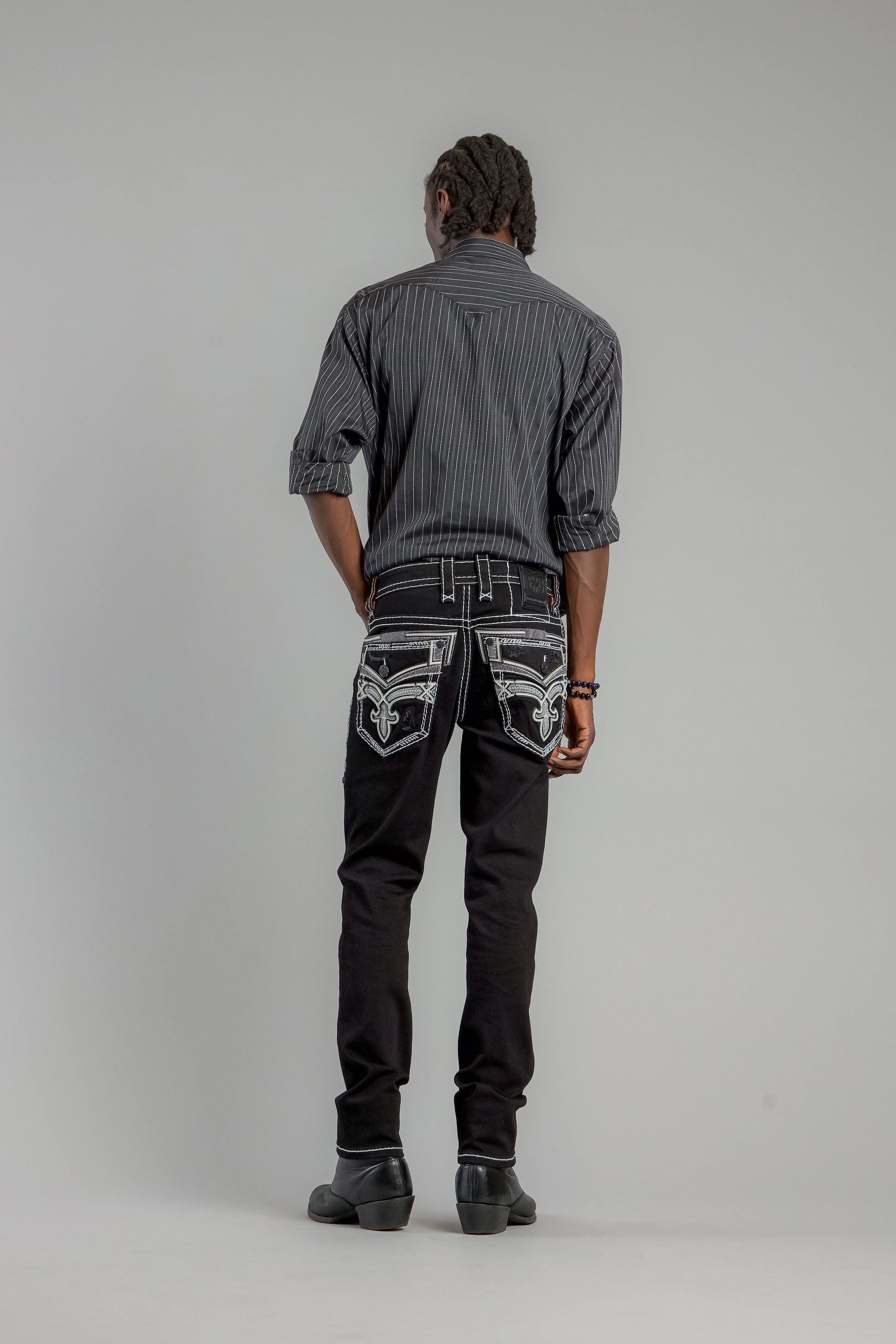 Eggplant Alt Straight Jeans in Black - Rock Revival®