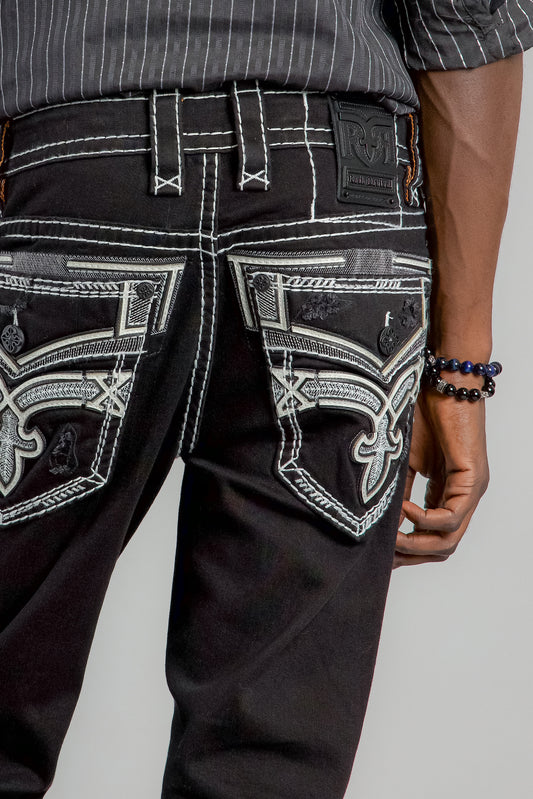 Eggplant Alt Straight Jeans in Black - Rock Revival®