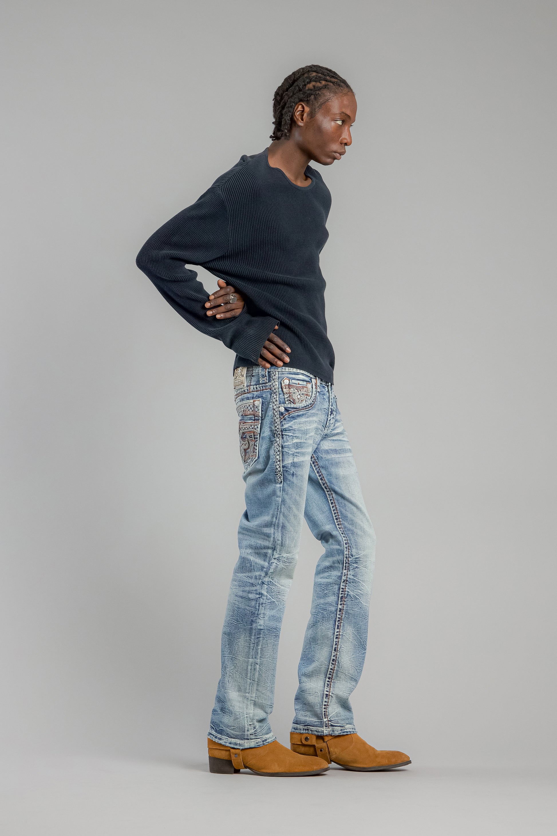 Esme Bootcut Jeans in Light Blue - Rock Revival®