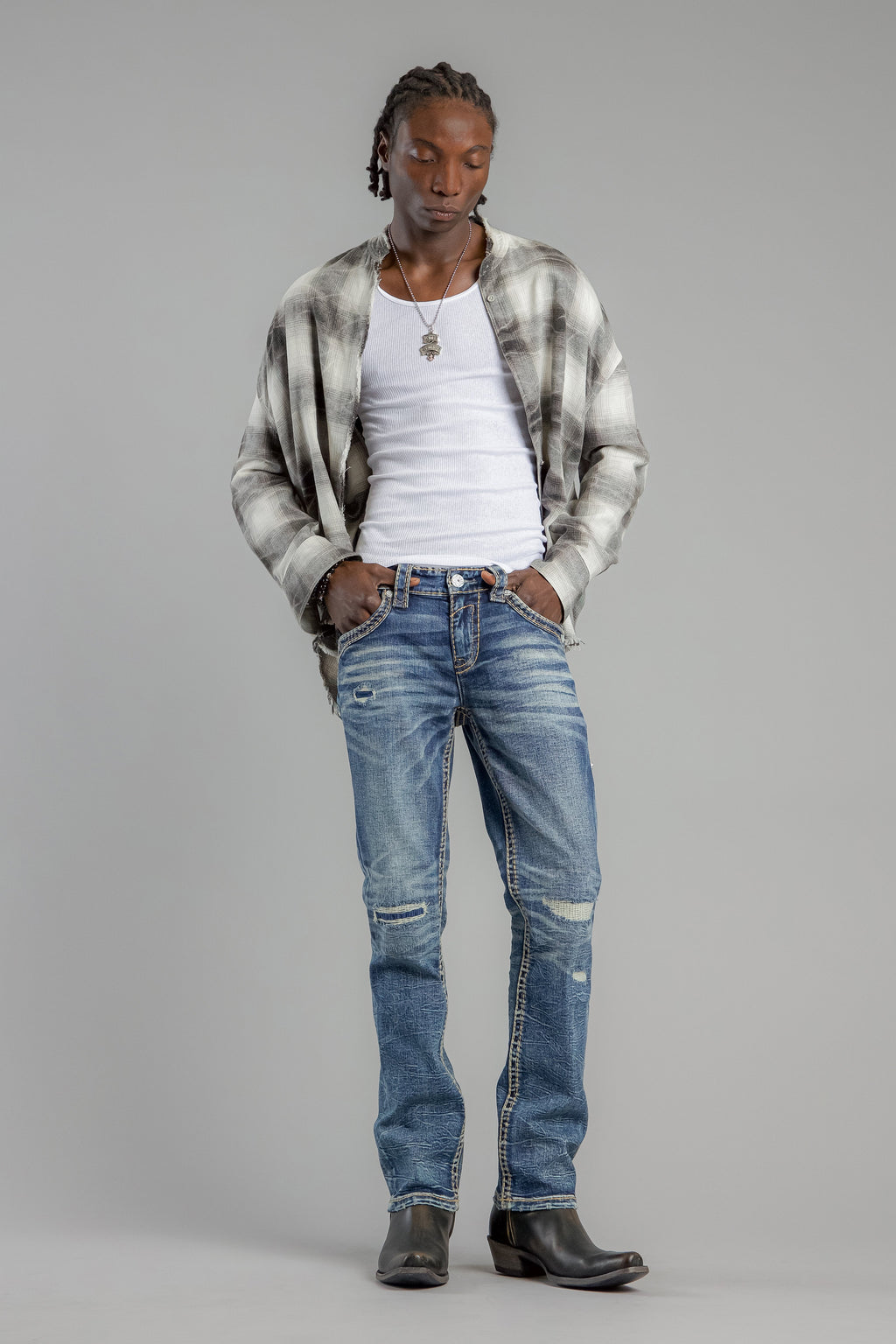 Eydan Straight Jeans in Dark Blue - Rock Revival®
