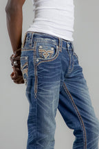 Gael Straight Jeans in Dark Blue - Rock Revival®