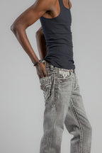 Haiden Straight Jeans in Gray - Rock Revival®