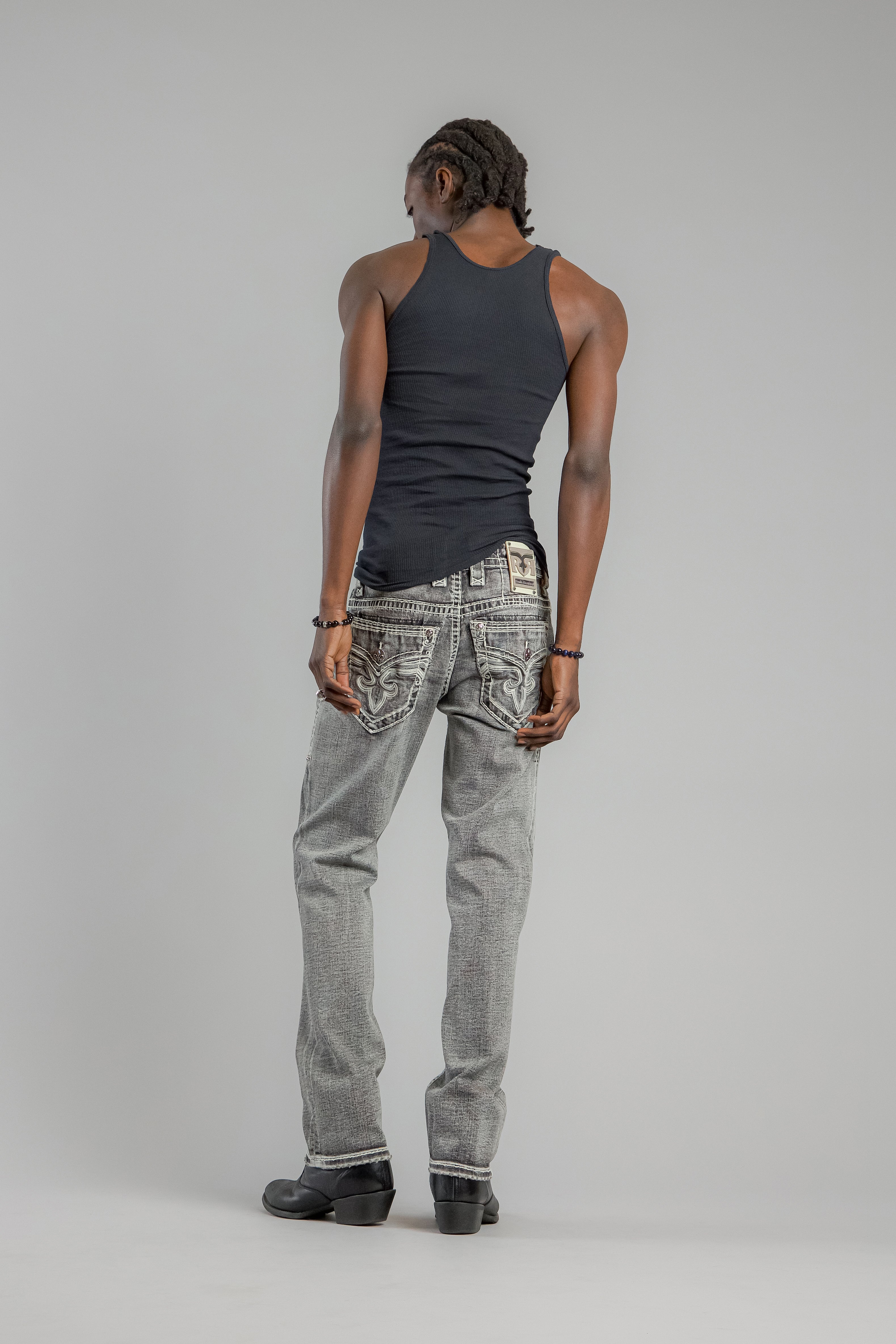 Haiden Straight Jeans in Gray - Rock Revival®