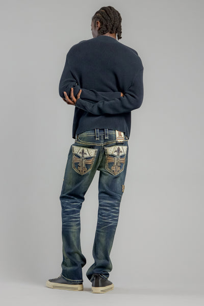 Hendrix Bootcut Jeans in Vintage Blue - GR Collection – Rock Revival®