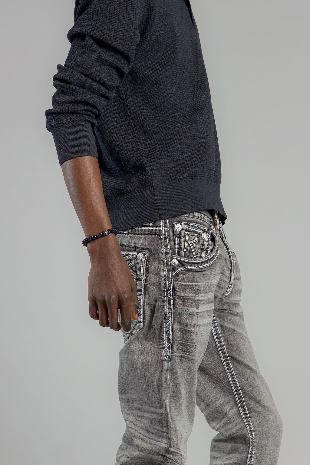 Jailin Straight Jeans in Dark Gray (description update) - Rock Revival®