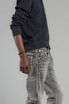 Jailin Straight Jeans in Dark Gray (description update) - Rock Revival®