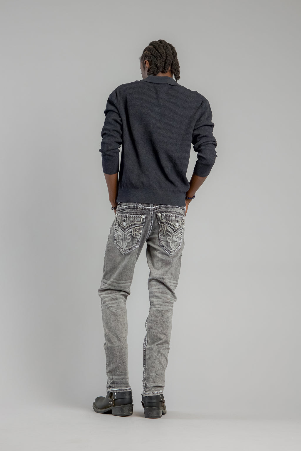 Jailin Straight Jeans in Dark Gray (description update) - Rock Revival®