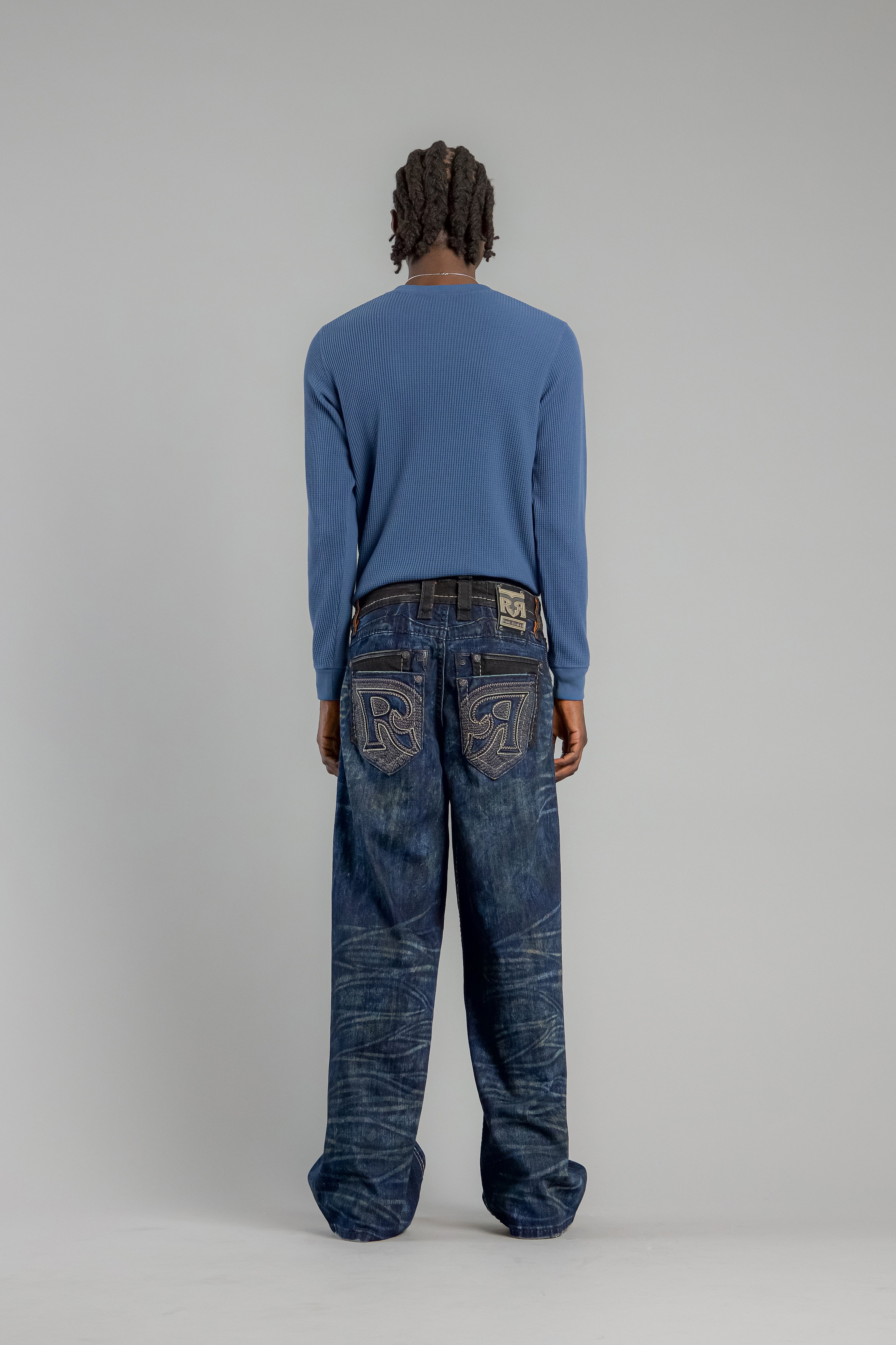 Jorrit Relaxed Baggy 3 Jeans in Dark Blue - Rock Revival®