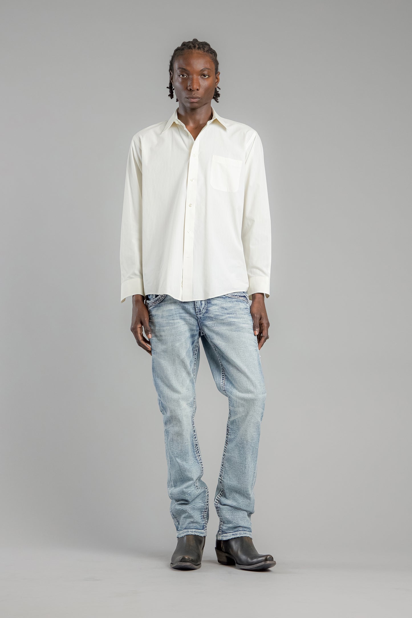 Justice Straight Jeans in Medium Blue - Rock Revival®