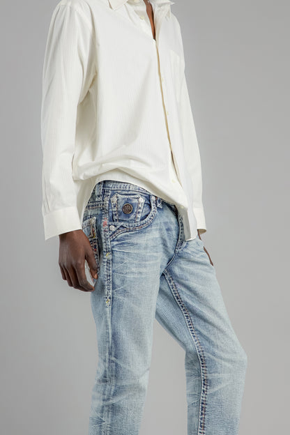 Justice Straight Jeans in Medium Blue - Rock Revival®