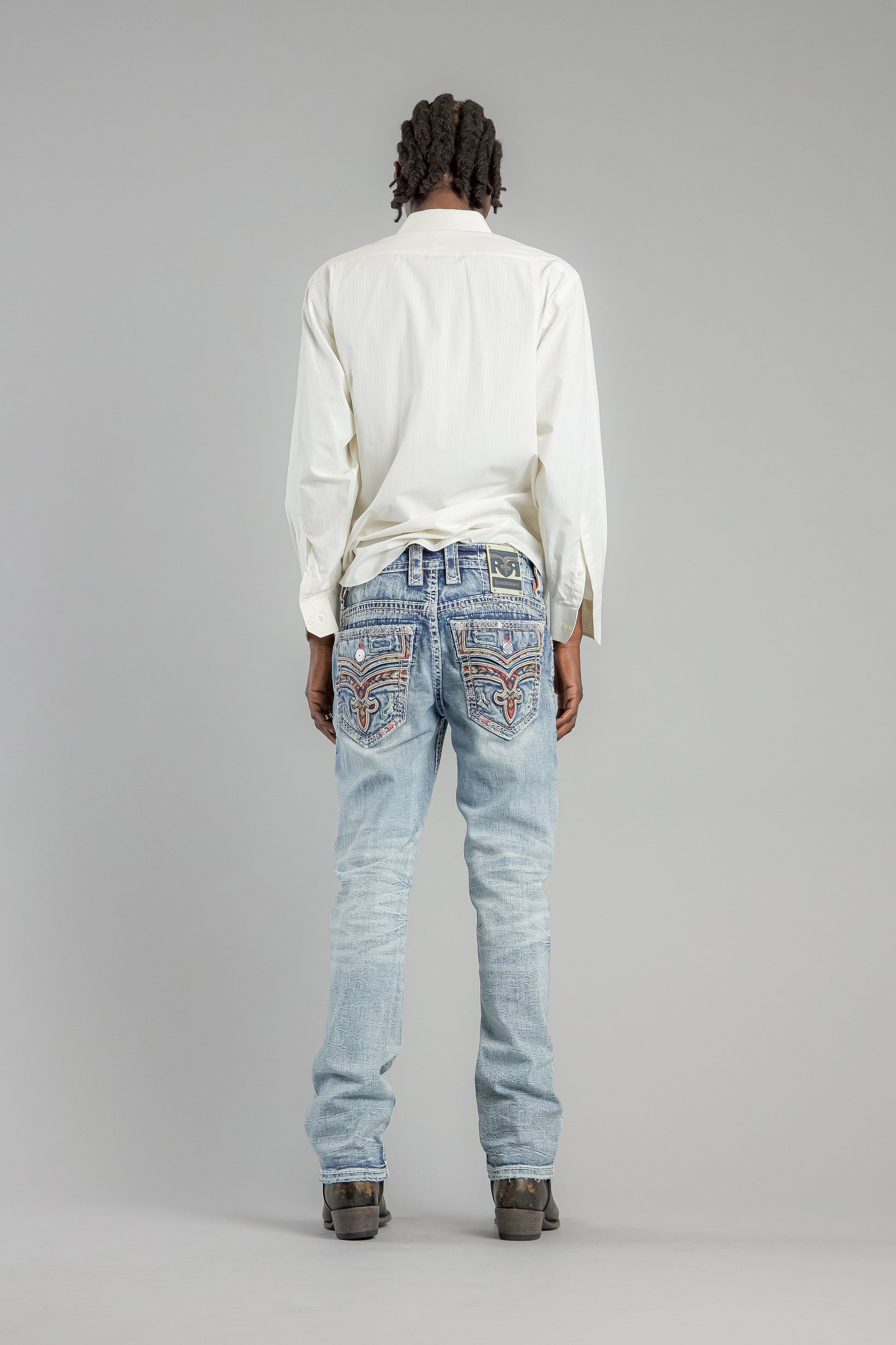 Justice Straight Jeans in Medium Blue - Rock Revival®