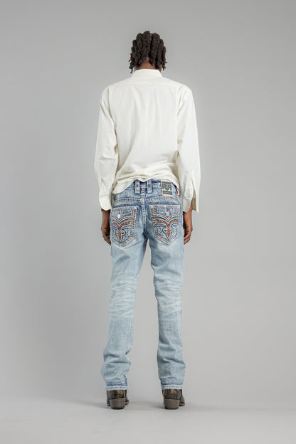 Justice Straight Jeans in Medium Blue - Rock Revival®