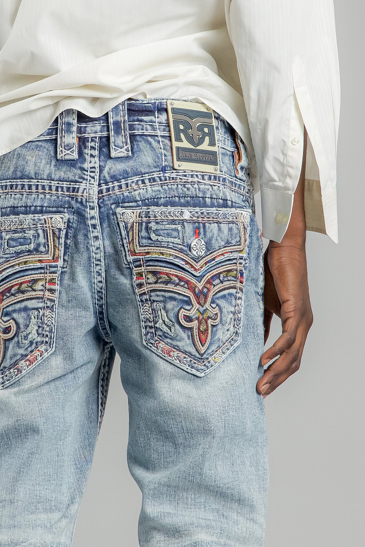 Justice Straight Jeans in Medium Blue - Rock Revival®