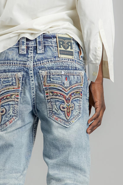 Justice Straight Jeans in Medium Blue - Rock Revival®