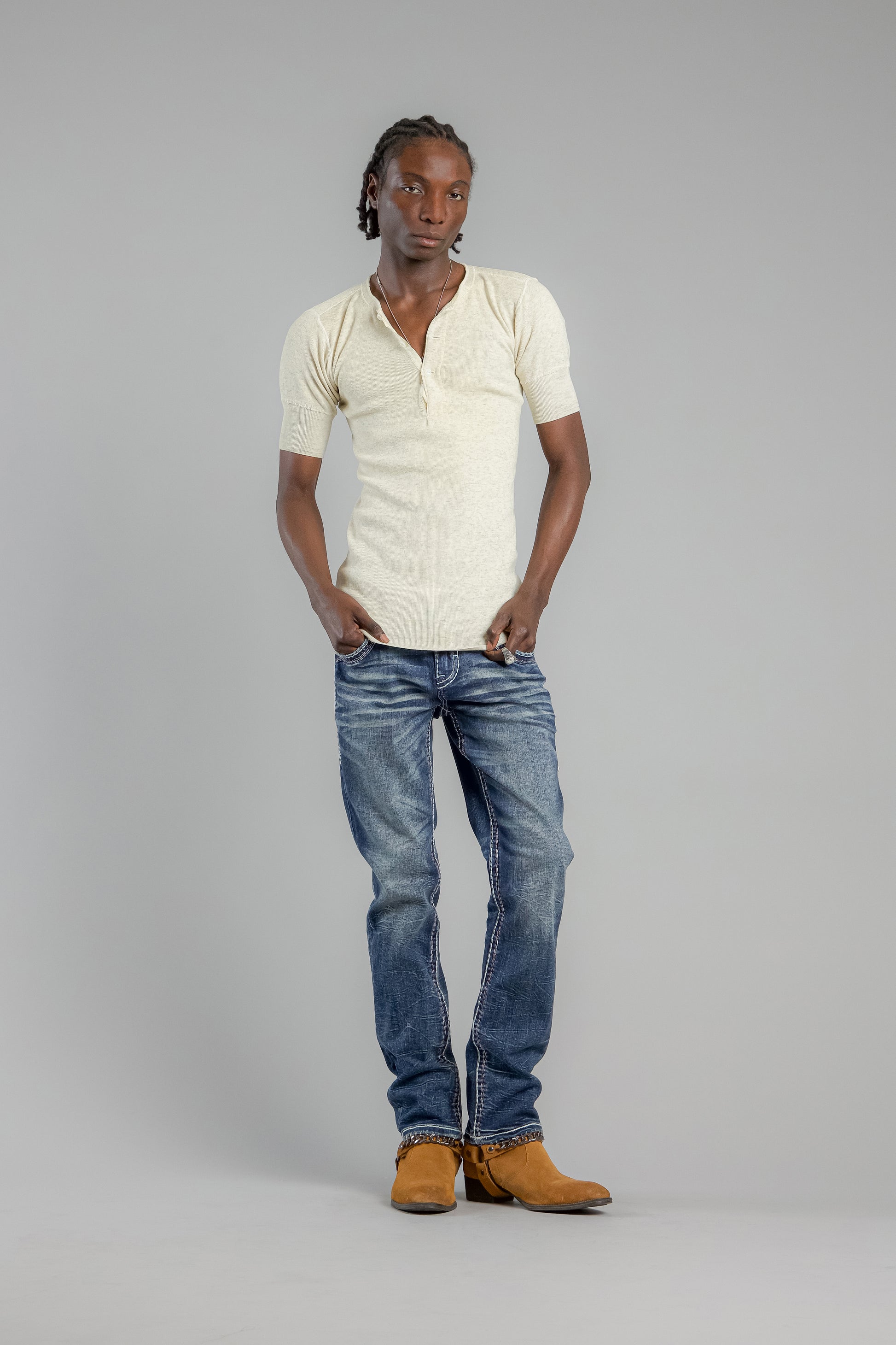 Miguel Straight Jeans in Medium Blue - Rock Revival®