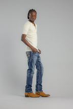 Miguel Straight Jeans in Medium Blue - Rock Revival®