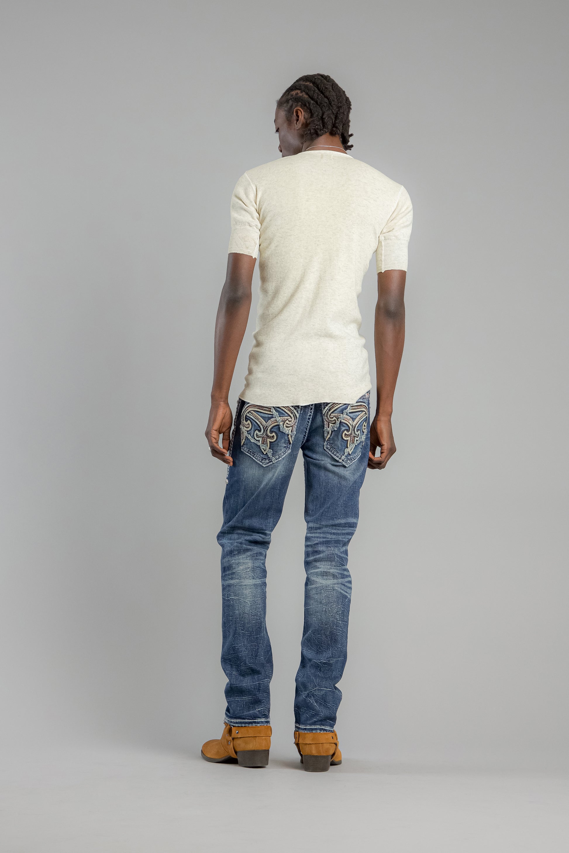 Miguel Straight Jeans in Medium Blue - Rock Revival®