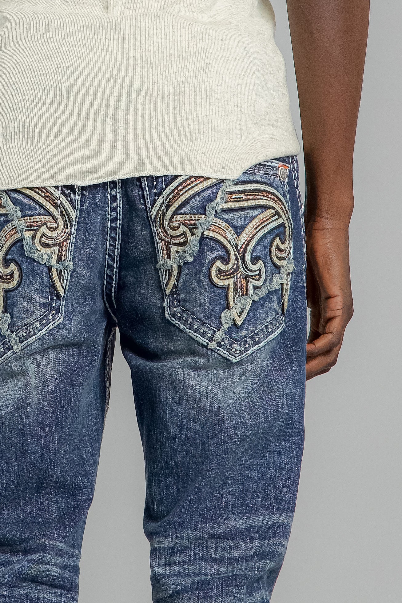 Miguel Straight Jeans in Medium Blue - Rock Revival®