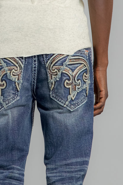 Miguel Straight Jeans in Medium Blue - Rock Revival®