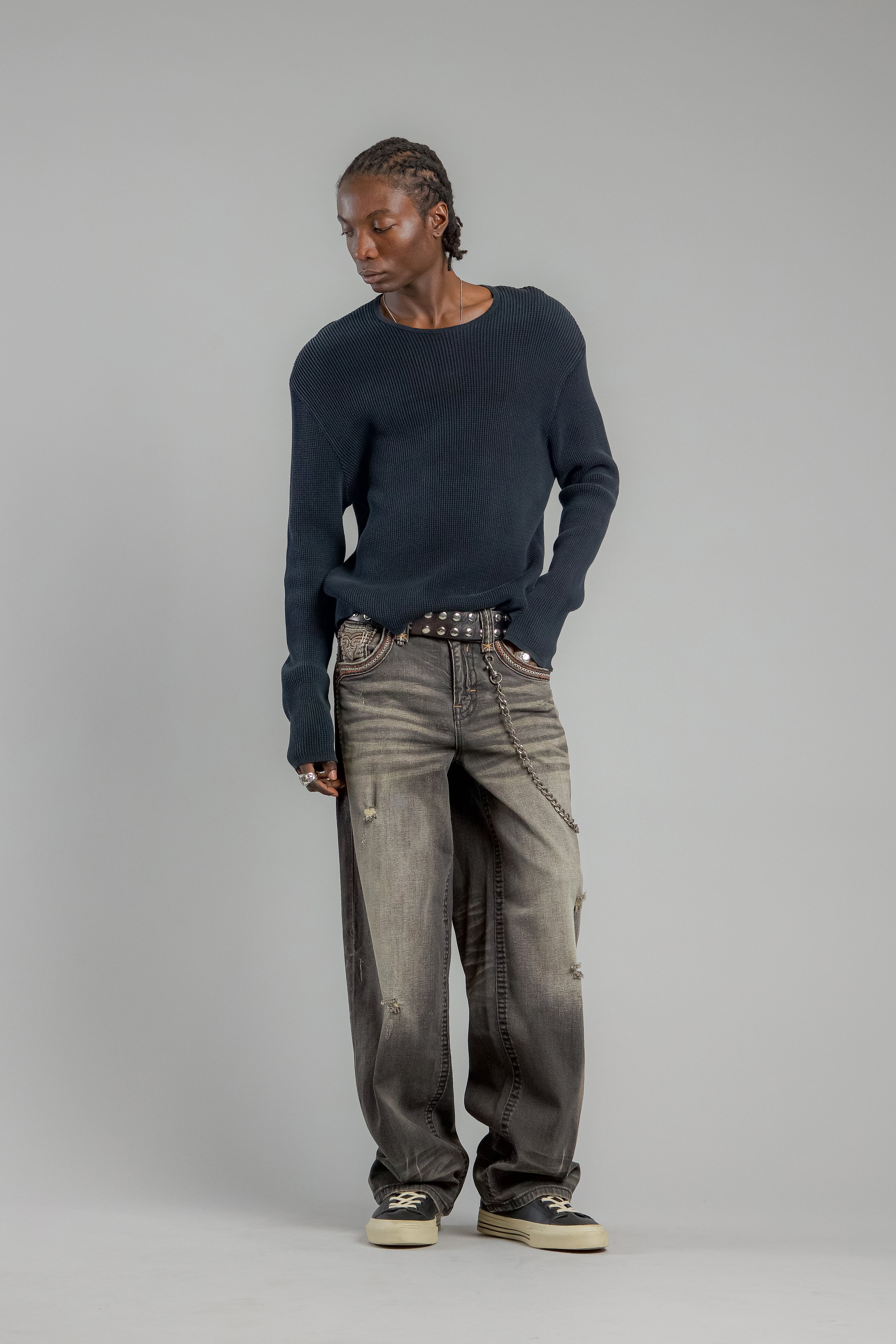 Milton Relaxed Baggy 2 Jeans in Vintage Black - Rock Revival®