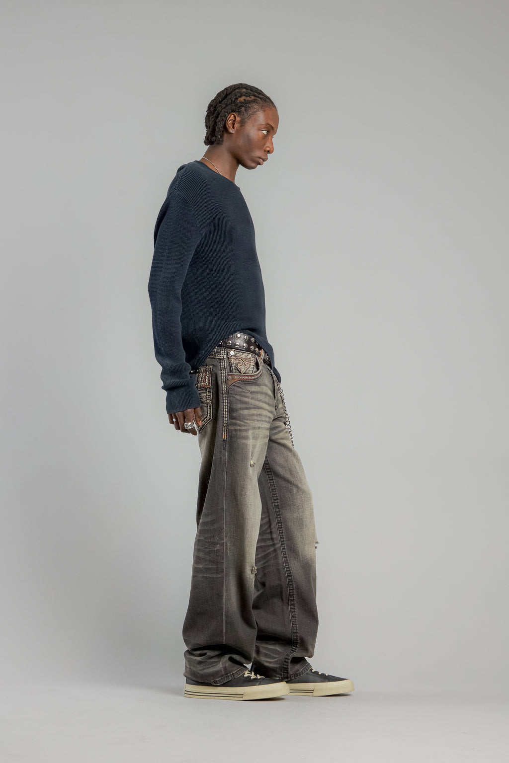 Milton Relaxed Baggy 2 Jeans in Vintage Black - Rock Revival®