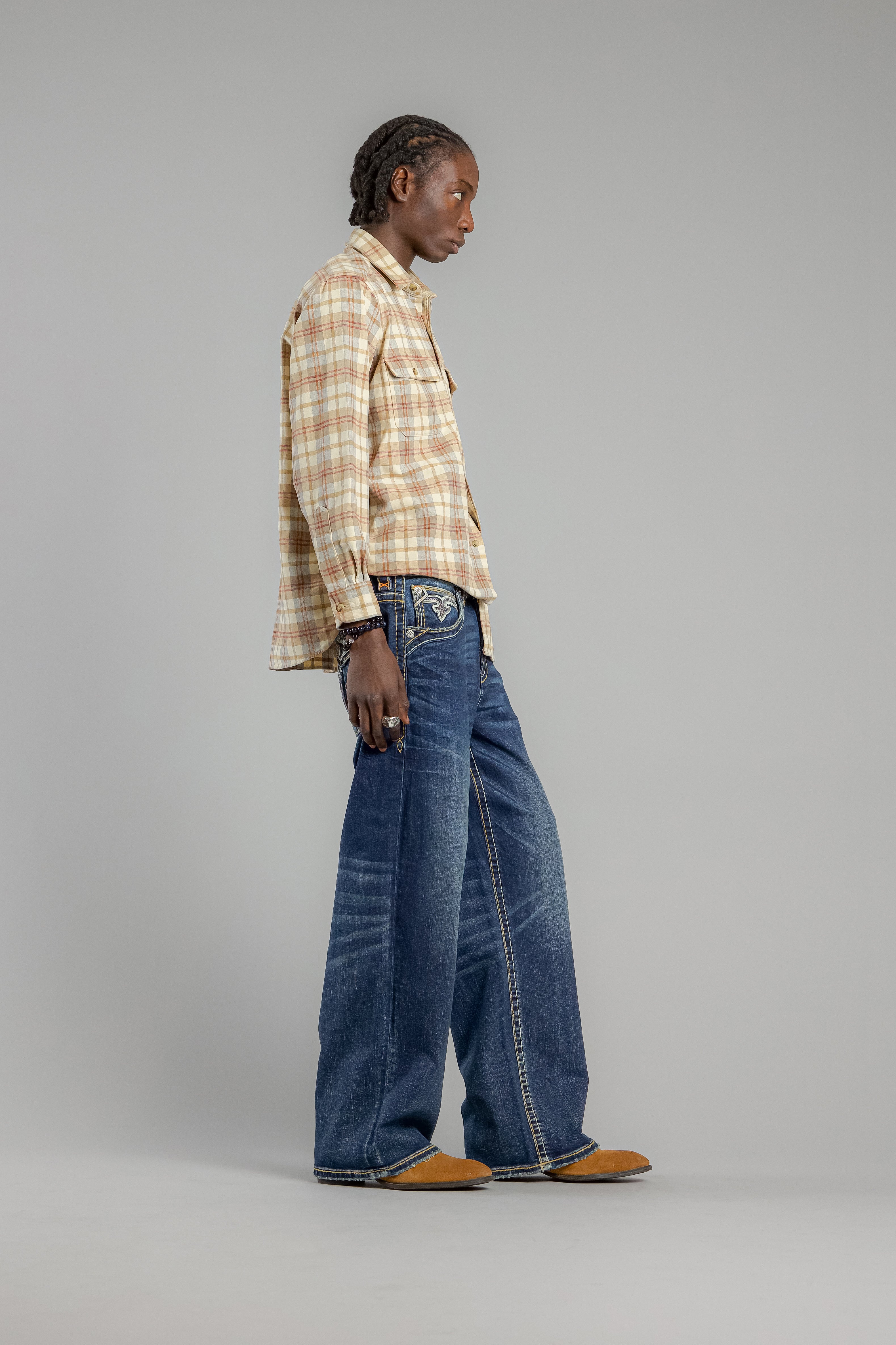 Thorne Baggy 3 Jeans in Dark Blue - Rock Revival®