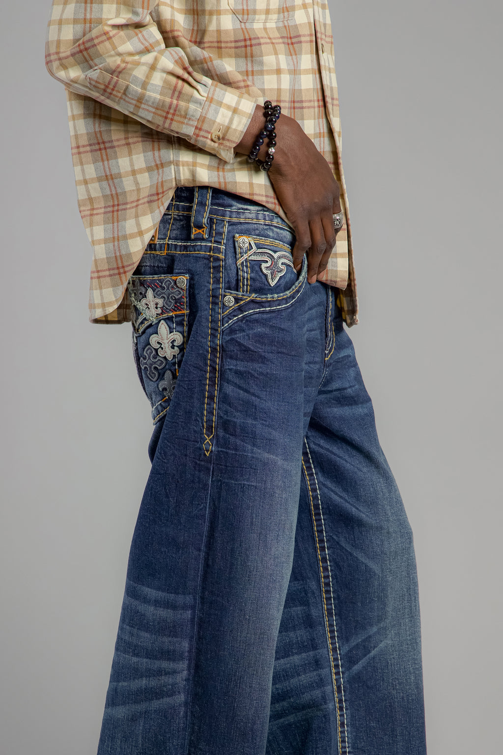 Thorne Baggy 3 Jeans in Dark Blue - Rock Revival®