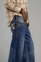 Thorne Baggy 3 Jeans in Dark Blue - Rock Revival®