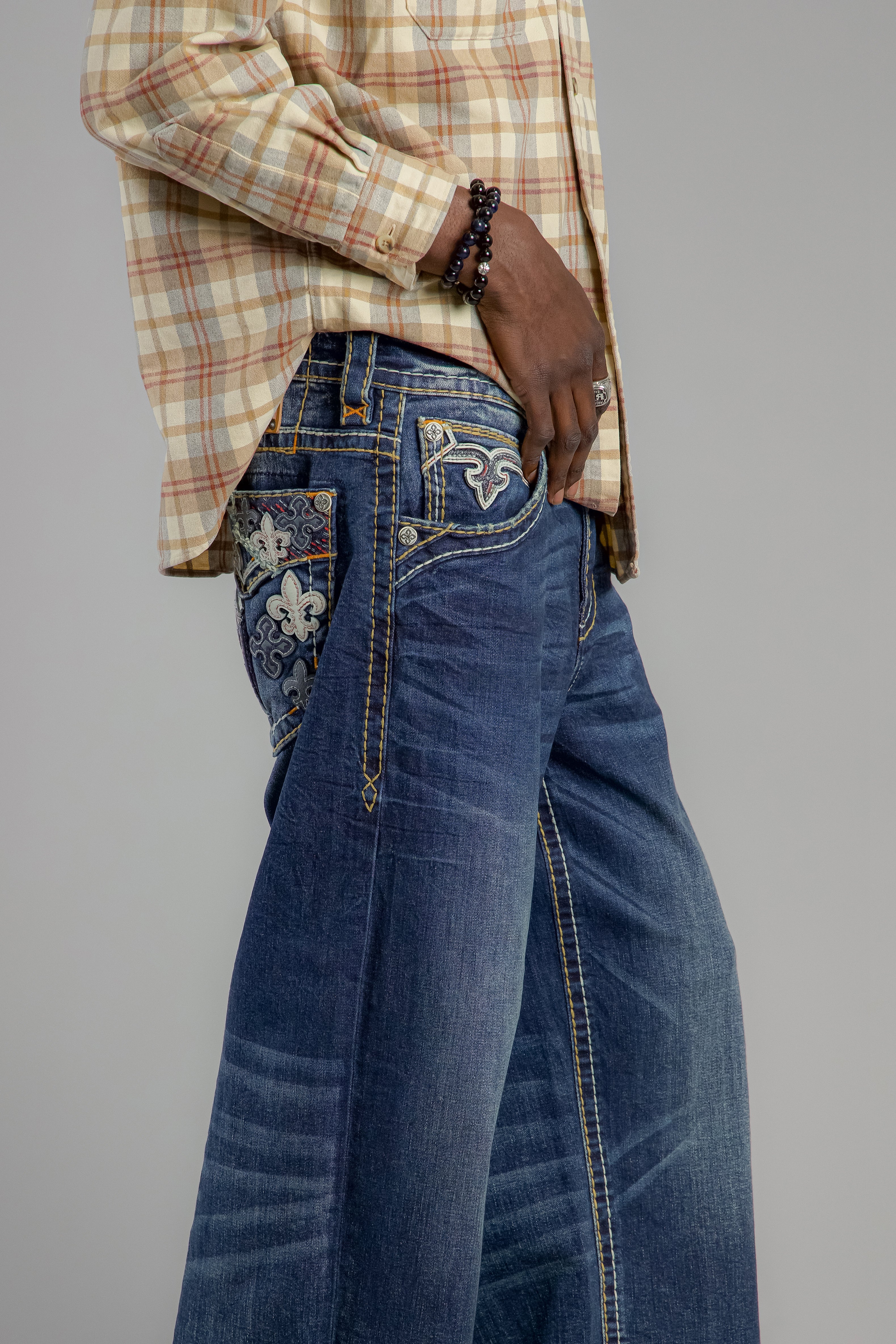 Thorne Baggy 3 Jeans in Dark Blue - Rock Revival®