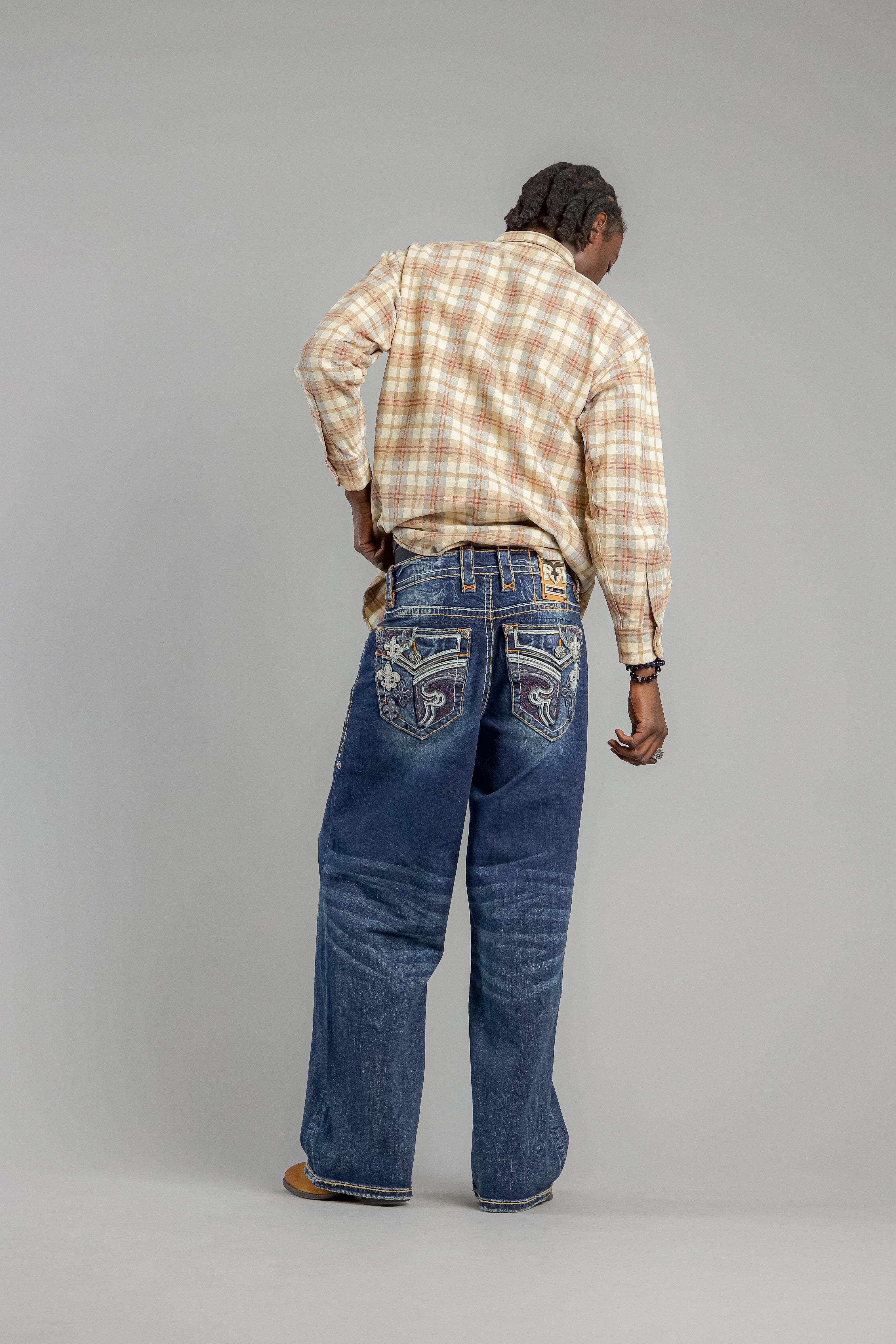 Thorne Baggy 3 Jeans in Dark Blue - Rock Revival®