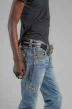 Vinton Straight Jeans in Medium Blue - Rock Revival®