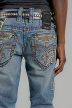 Vinton Straight Jeans in Medium Blue - Rock Revival®
