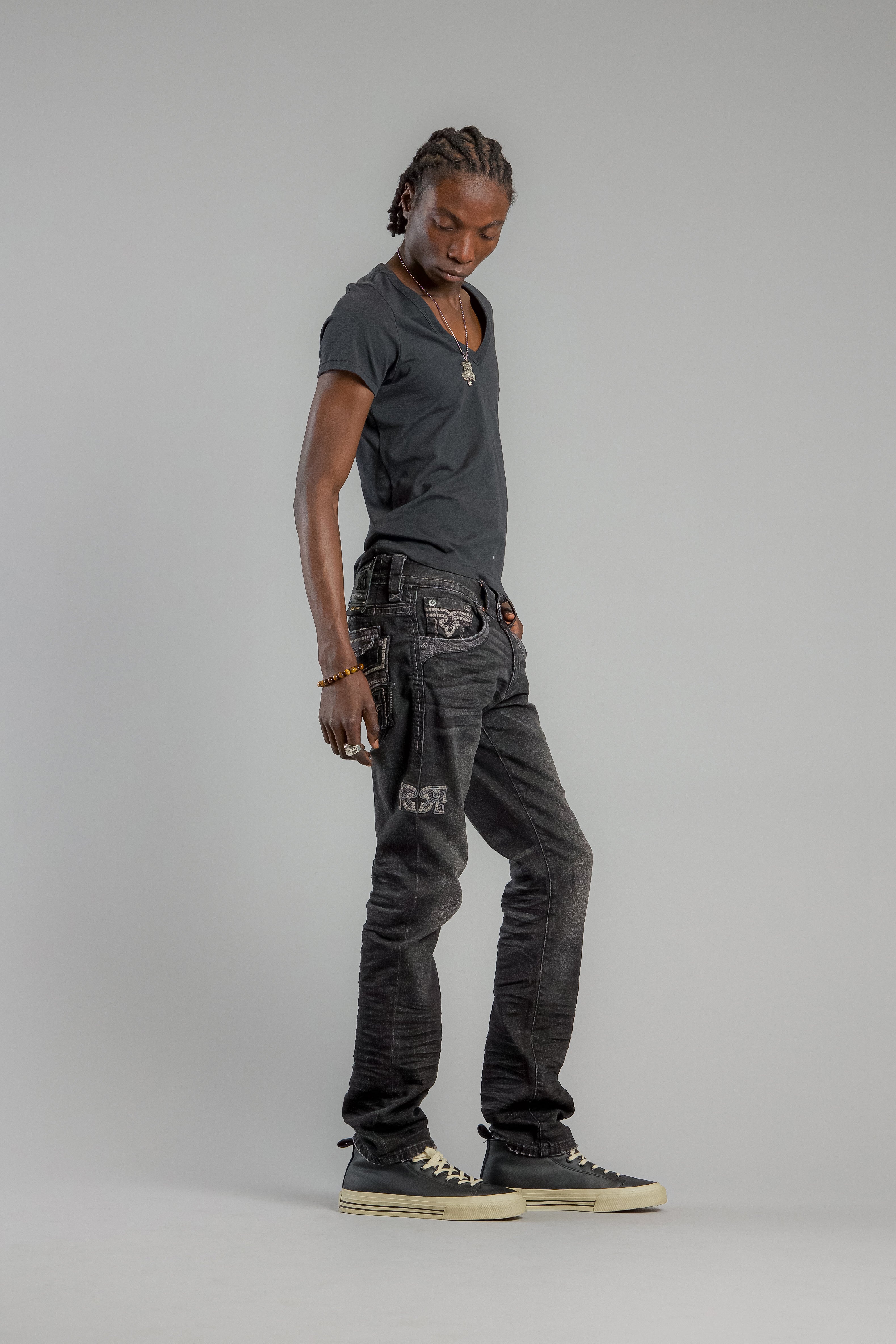 Vinton Straight Jeans in Black - Rock Revival®