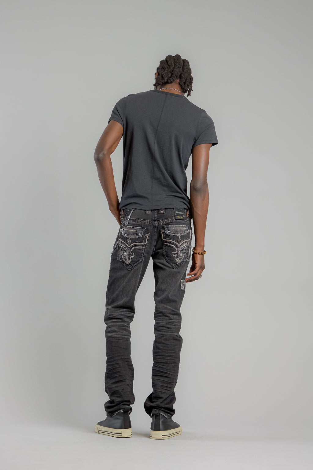 Vinton Straight Jeans in Black - Rock Revival®