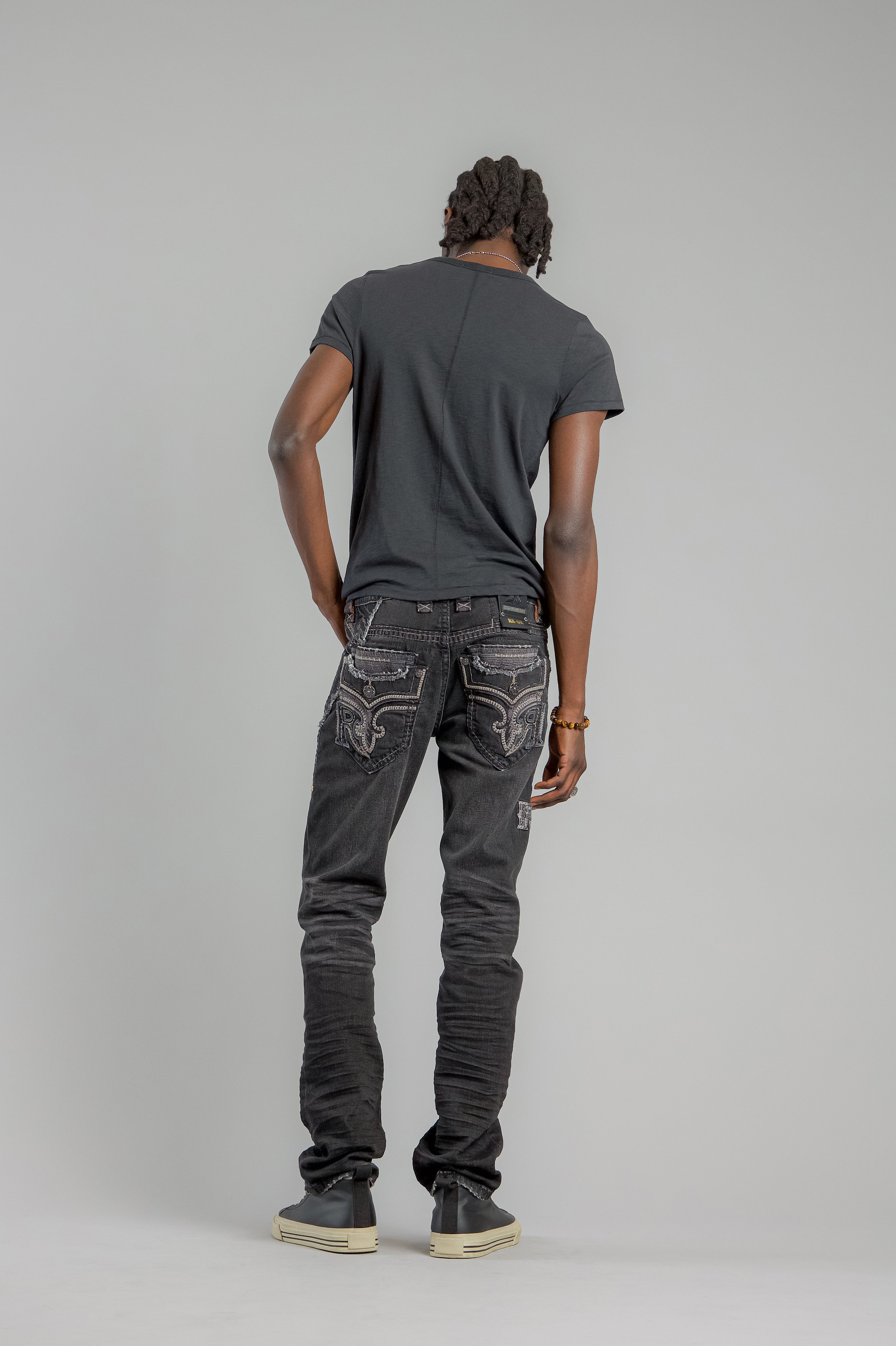 Vinton Straight Jeans in Black - Rock Revival®