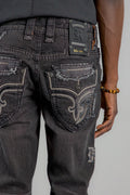 Vinton Straight Jeans in Black - Rock Revival®